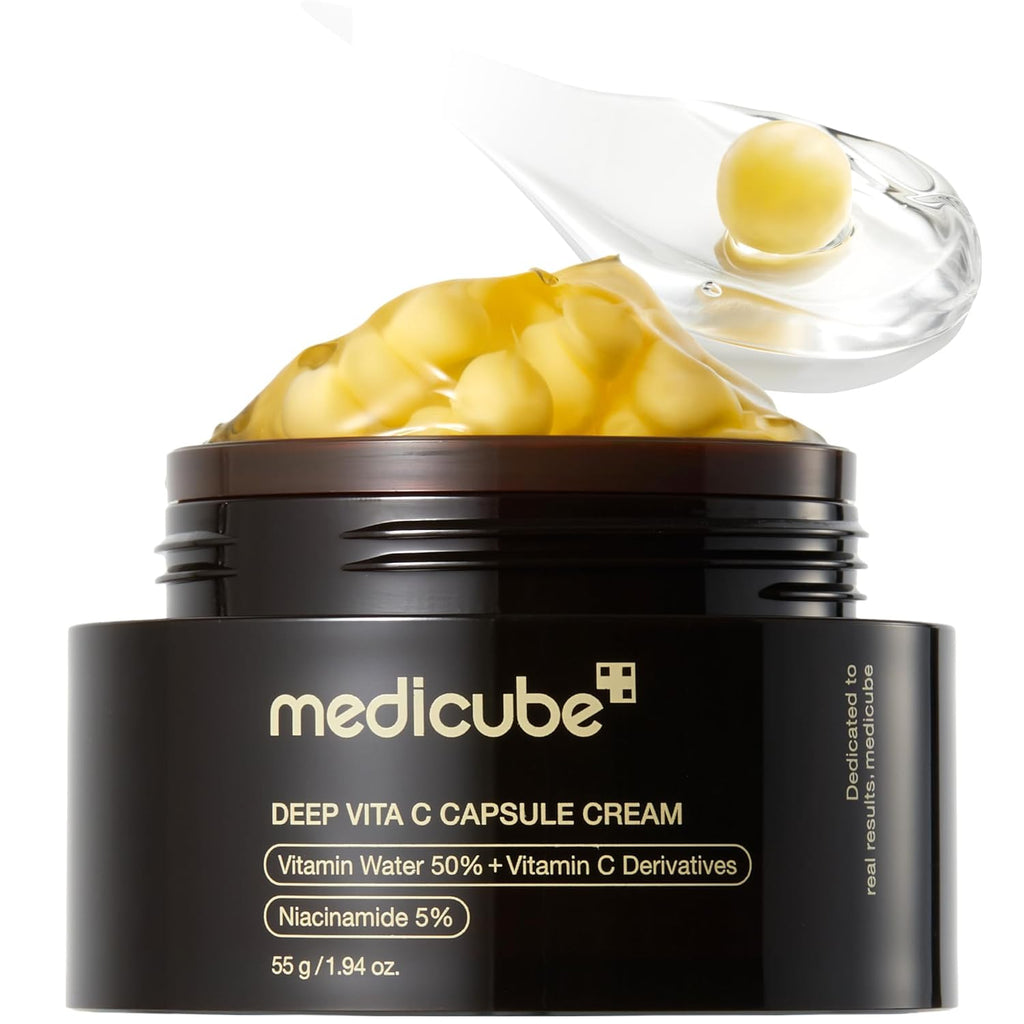 medicube Deep Vitamin C Capsule Cream, Liposome Golden Capsule Face Moisturizer (1.94 oz)