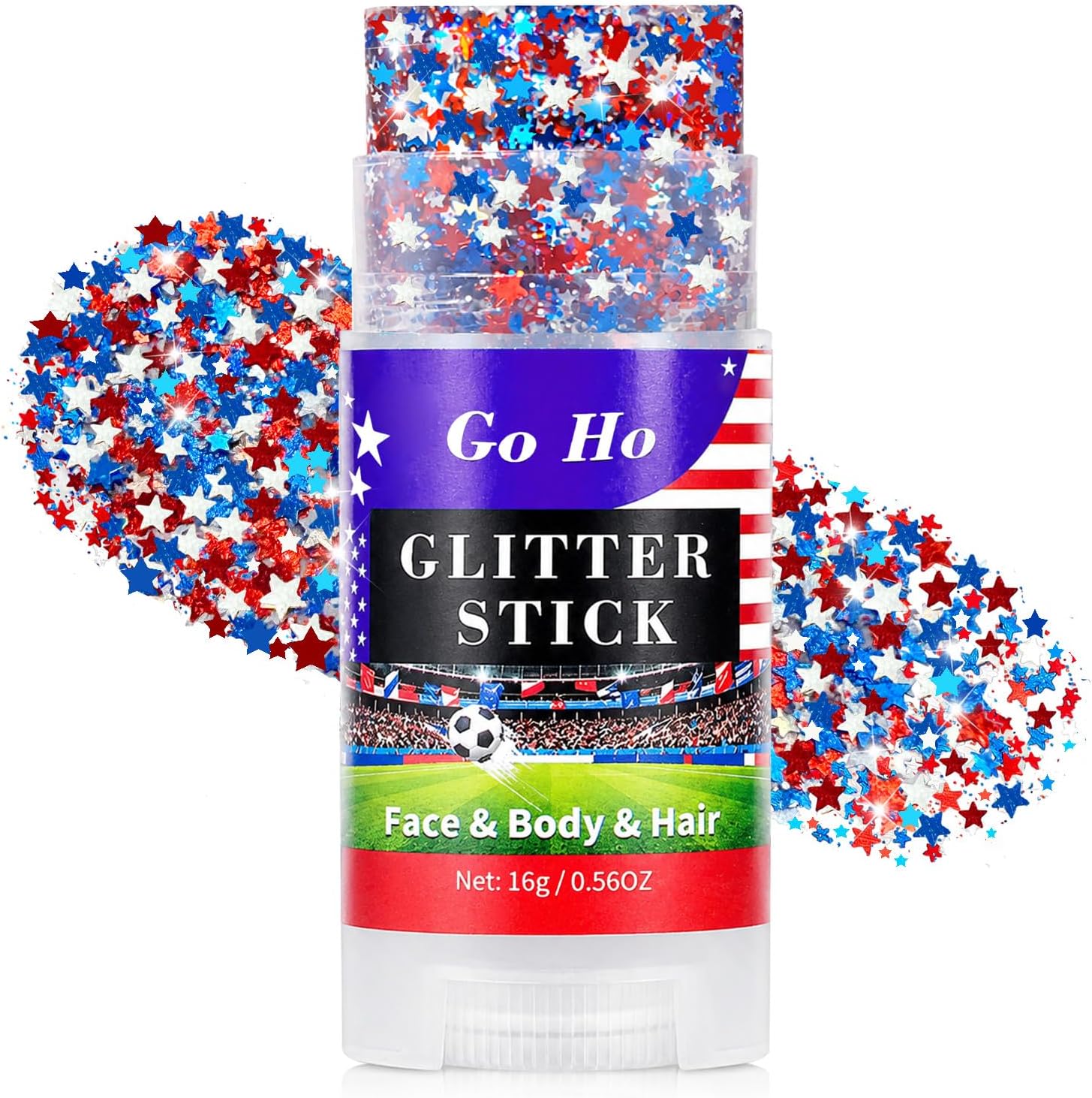 Go Ho Patriotic Star Face Glitter Stick