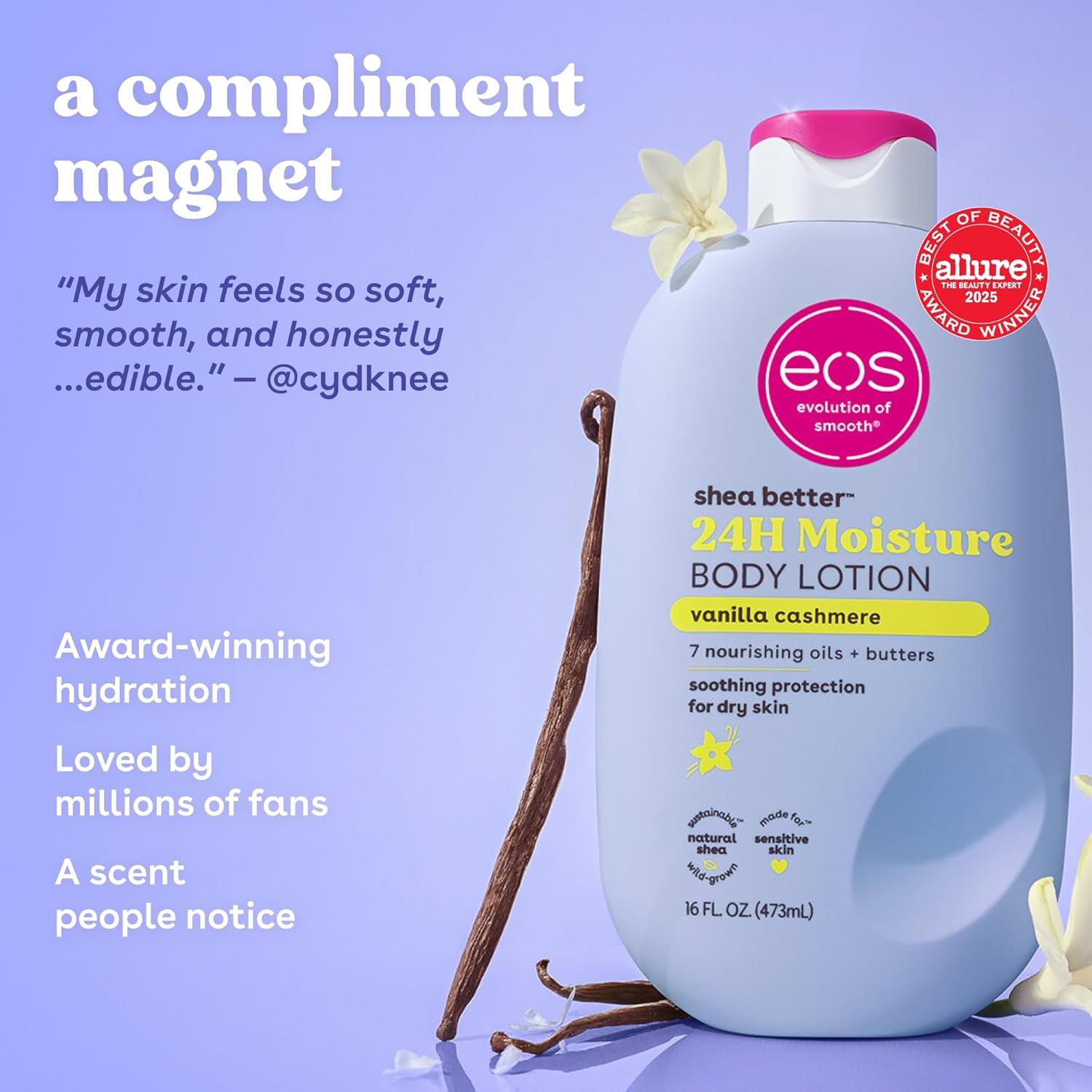 eos Shea Better 24-Hour Moisture Body Lotion (Vanilla Cashmere)