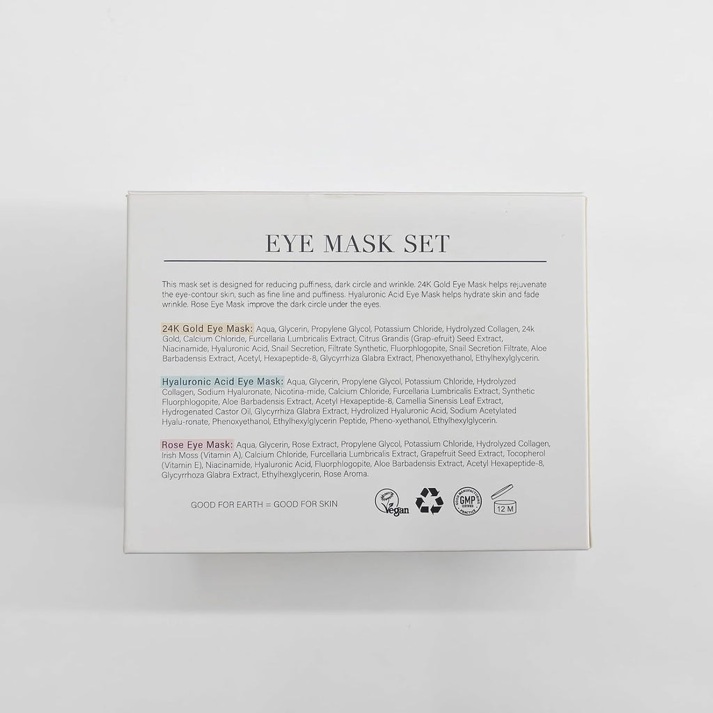 PEAUAMIE Hydrogel Under Eye Patches Set with Hyaluronic Acid & Gold (30 Pairs)