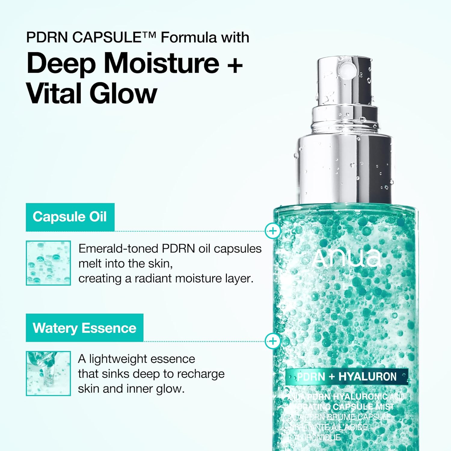 Anua PDRN Collagen Glow Facial Serum Spray, Hydrating Face Mist (3.38 fl oz)